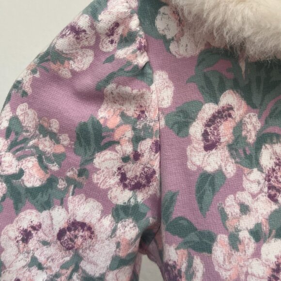 Janie and Jack purple floral dress with faux fur collar EUC like-new - Picture 7 of 9